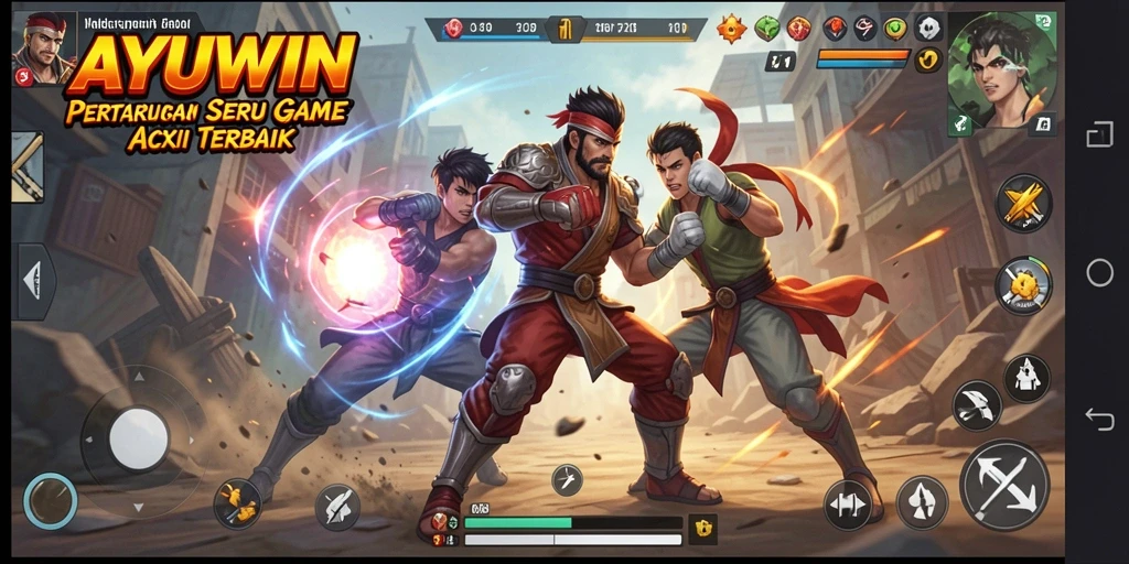 Tampilan gameplay AYUWIN dengan aksi yang mendebarkan.