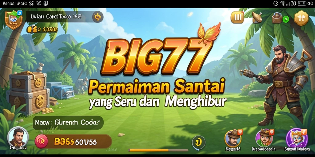 Tampilan gameplay BIG77 yang ceria dan menghibur.