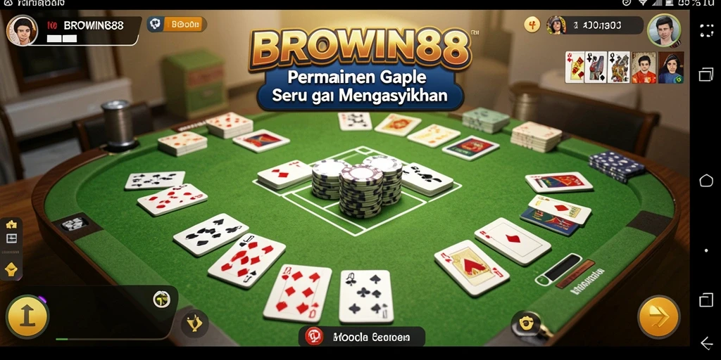 Screenshot BROWIN88 menampilkan antarmuka permainan Gaple yang menarik.