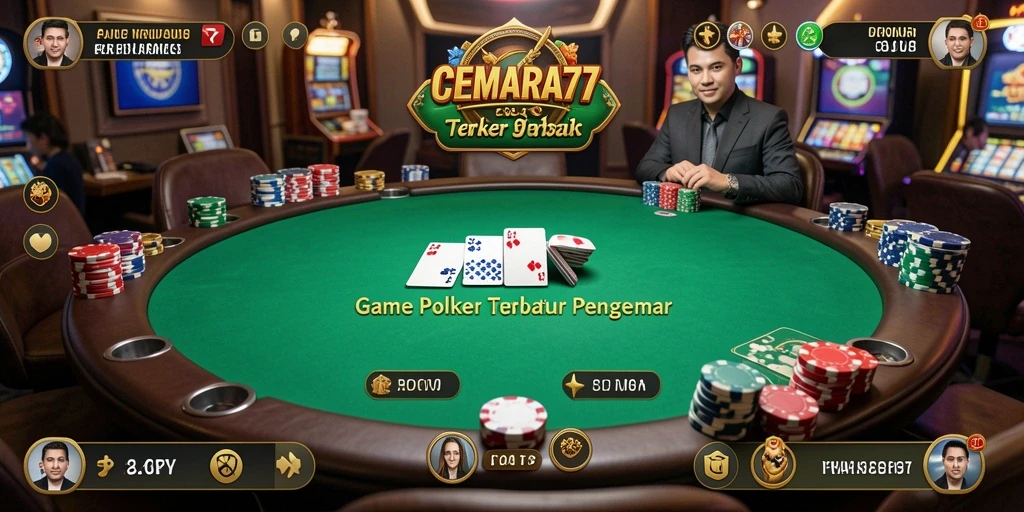 Screenshot CEMARA77 menunjukkan pengalaman bermain Poker yang seru dan interaktif.