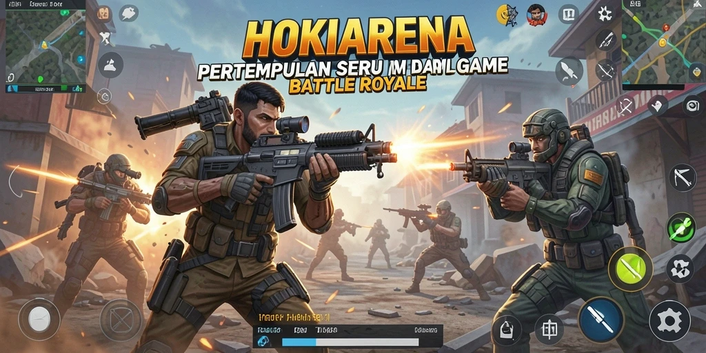 Tangkapan layar menunjukkan aksi seru dalam permainan Battle Royale.