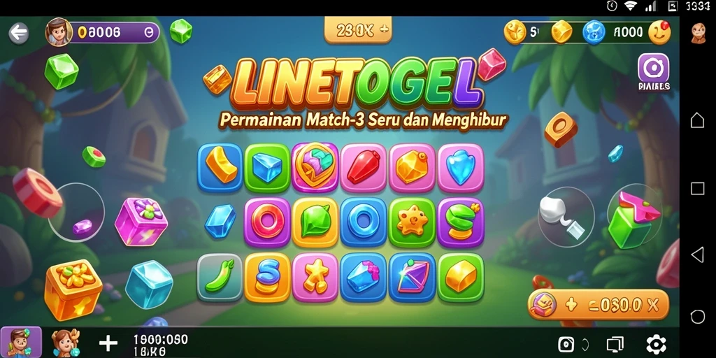 Tampilan gameplay seru di LINETOGEL dengan grafis cerah.