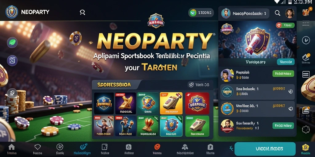 Tampilan antarmuka NEOPARTY yang menarik saat taruhan olahraga.