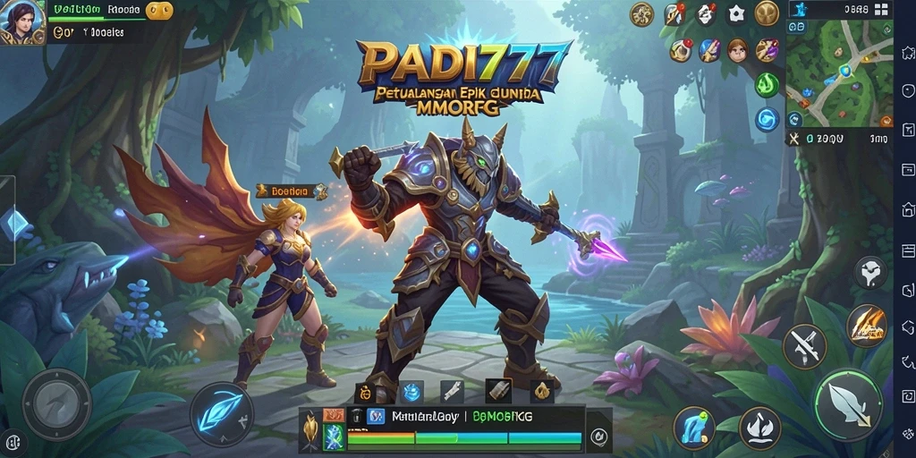 Screenshot PADI777 menampilkan aksi seru dalam game MMORPG.