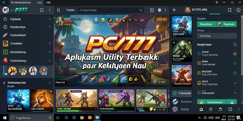 Tampilan antarmuka aplikasi PC777 dalam manajemen Utility.