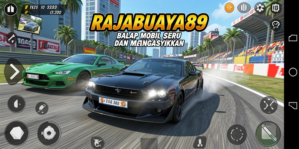 Tampilan seru dari gameplay balap mobil RAJABUAYA89 yang mendebarkan.
