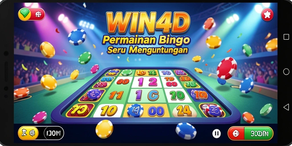 Tangkapan layar gameplay WIN4D yang menampilkan suasana permainan Bingo yang seru.